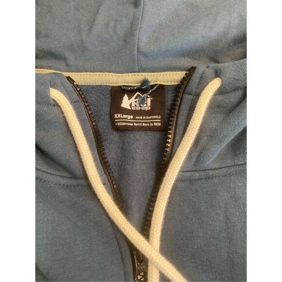 REI Men's Blue The Co-Op Settle USA Full Zip Long Sleeve Hoodie Size XXL - Picture 6 of 8